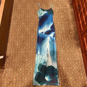 Tiger Mist Women Maxi Blue dress with slit- Size XS